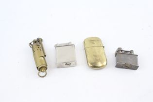 4 x Antique/Vintage Lighters inc. Brass, Petrol, Switzerland 637319