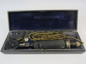 Vintage Turville- Stewart ophthalmoscope hand slit lamp and retinoscope in original case.