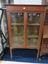 Pretty and Elegant Edwardian era glass fronted display cabinet. Glass sides and two glass panelled