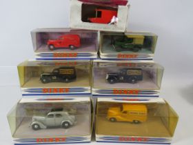 Six Dinky Die Cast models plus one Corgi Die Cast Truck. All boxed and unused. See photos for detail