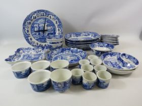 33 pieces of Spode blue italian dinnerware items and a clock.