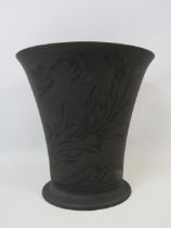 Modern Wedgwood Interiors basalt vase, approx 9" tall.