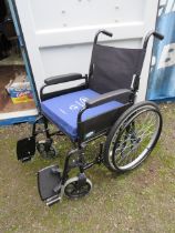 Lomax folding wheelchair in excellent condition having only minimal use. Comes with extra padded sea