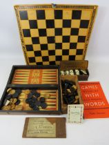 Selection of vintage games, Drafts, chess, dominoes etc. see photos.