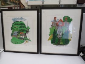 Pair of framed and mounted Paul Hogarth OBE. RA. Prints, limited editions of low print runs 179/250