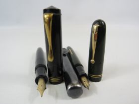 Bohler gold matador fountain pen and a Swan mabie todd both with 14k gold nibs.plus a swan pen