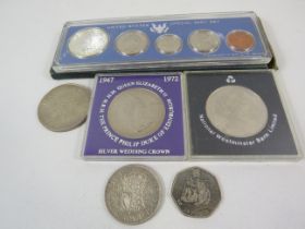 United states special mint coin set, 1944 half crown and a olympic 50p etc.