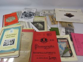 Phonograph, and hmv related booklets and collectables.