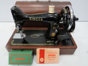 Very nice example of a Vintage Singer sewing machine in excellent condition. Model 99K. Original ins