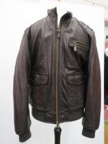 Mens Blue Harbour soft leather bomber jacket size large, very little use.