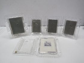 6 RCR Crystal picture frames, sizes 7x5 and 6x4.