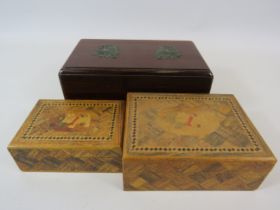 3 small wooden trinket / keepsake boxes