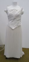 Ivory prom dress approx size 18.