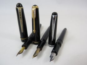 3 Vintage Fountain pens Osmiroid, Parker and Platignum.