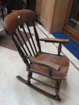 Antique Childs or Dolls Rocking chair, Seat height 12 inches , total height 27 inches. See phot