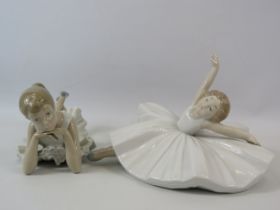 2 Nao Lladro figurines of Ballet dancers the tallest measures approx 5.5".