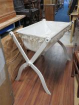 Late 19th/ Early 20th Century Folding crib with 'X' frame support. All original features in excellen