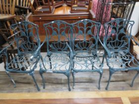 Four Vintage alloy garden chairs for refurbishment. See photos. S2