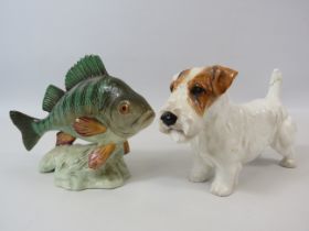 Beswick Pearch model 1865 and a Royal Doulton Terrier both are A/F See pics.