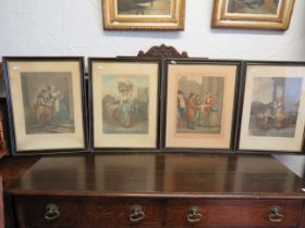 Four Victorian Lithographs 'Cries of London' Each in ebonised frames and mounted under glass (one mi