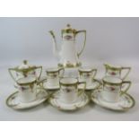 Noritake Part coffee set hand painted and gilt design.