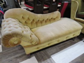 Beautiful Early 20th Century Chaise with roll end head rest. Very good and clean condition. Raised