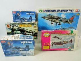 Selection of scale model plastic Aircraft kits, all believed to be complete. See photos.