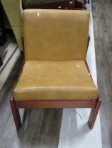 Stylish Mid/Late 20th Century Teak and leather low chair by Furniture Productions. Good condition S