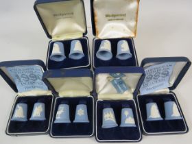 12 Wedgwood jasperware christmas thimbles.