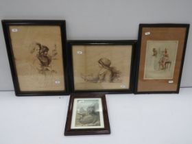 Two Victorian framed Lithographs under glass plus two early 20th Century framed prints. See photos.