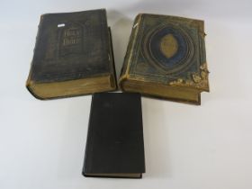 2 Large Antique family bibles plus onther other smaller bible.