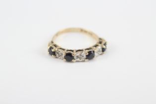 9ct Gold Vintage Sapphire And Diamond Set Half Hoop Eternity Ring (2g) 2030911