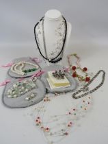 Selection Orchira pearl and sterling silver jewellery.