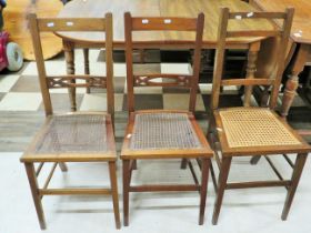 Pair of matching early 20th Century Bergere seated parlour chairs with one other similar. See photo