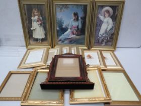 Large selection of Gold picture frames various sizes.