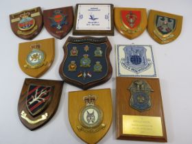 Selection of RAF, Military and police wall plaques.