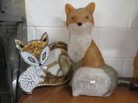 Life size Glass fibre illuminated Sitting Fox with good wiring in working order together with a Fox