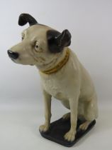 Large Ceramic figure of Nipper the HMV dog which measures approx 36.5cm Tall.