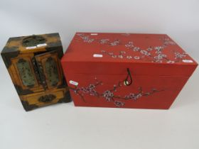 Two Very pretty Oriental Jewellery boxes. See photos.