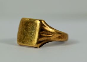9ct Yellow Gold Gents Signet ring, Finger size 'R' 6.3g