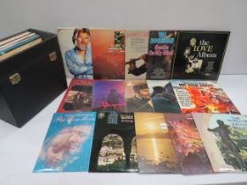 Approx 30 Vinyl LP's, Middle of the Road Easy Listening to include vinyl record case. See photos.