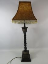 Decorative table lamp, approx 23" to the base of the light fitting.
