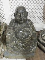 Stone effect Buddah measuring 18 inches tall. See photos. S2