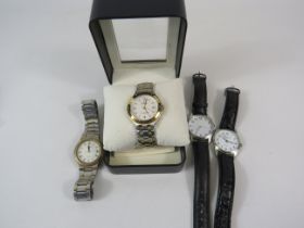 Mens Pringle Quartz wristwatch with box plus 3 other watches.