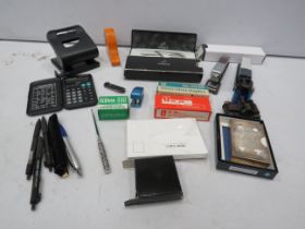 Mixed lot of vintage and modern stationary items including parker pens.