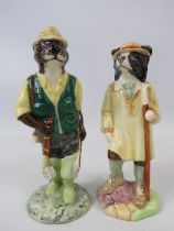 2 Beswick figurines Shepherd Sheepdog and Fisherman Otter, 6" tall.