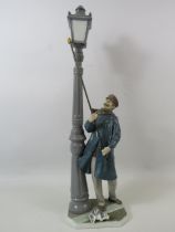 Lladro figurine The Lamp lighter. Approx 18.5" tall.