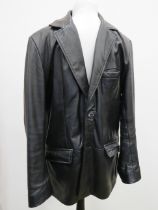 Mens Hidepark black leather jacket size large, lightly used.