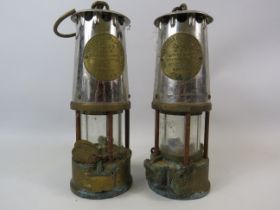 2 Vintage Eccles cr6s miners lamps.