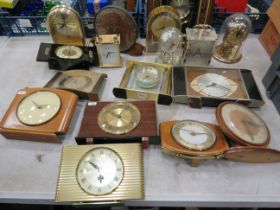 Large selection of quartz and mechanical mantle clocks.